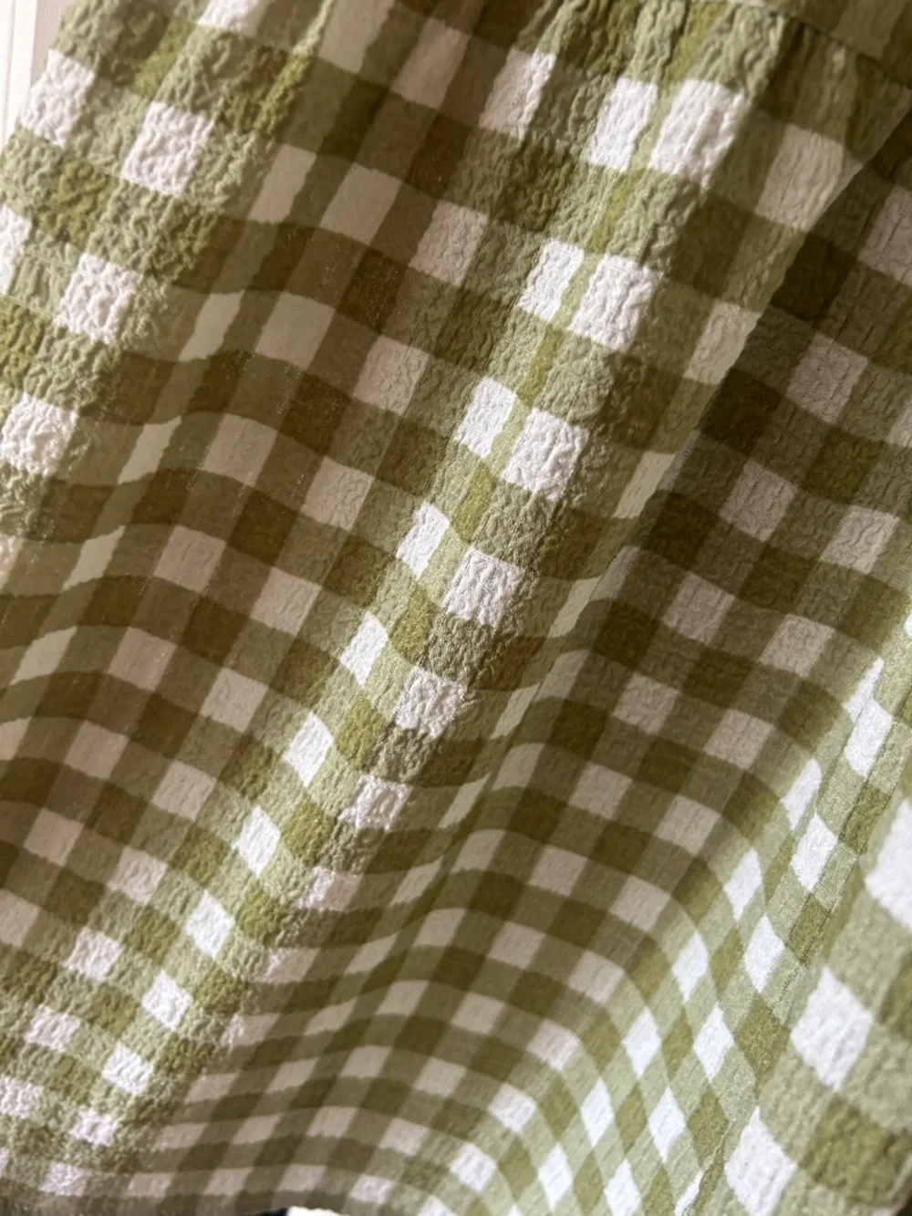Blu Pepper Olive Green and White Gingham Tiered Maxi Skirt - Picture 2 of 3